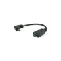 Roline USB3.2 Gen 1 kabel TIP A-C F/M kutni, 0.15m, crni