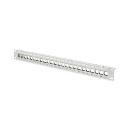 Digitus Modular Patch Panel, shielded 24-port, blank, 1U, rack mount color grey