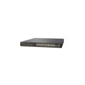 PLANET Gigabit preklopnik (Switch) 24-port IPv4 upravljiv 802.3at PoE + 2-port 100/1000X SFP (300W)