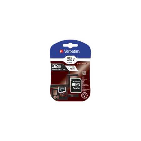 Verbatim memorijska kartica Premium Micro SDHC Secure Digital 32GB Class 10 + adapter