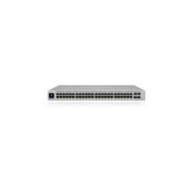 Ubiquiti UniFi Managed 48-port Gigabit PoE+ Switch, 40-port PoE+, 8-port PoE++, 4×10G SFP+, Touchscreen LCD, Rackmount,