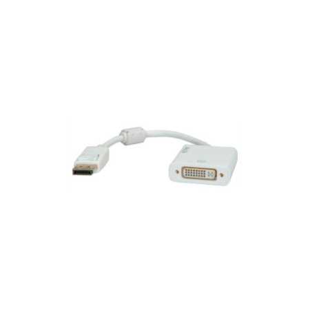 Roline adapter/kabel DisplayPort - DVI-D (24+1), M/F, 4K30, aktivni, 0.15m